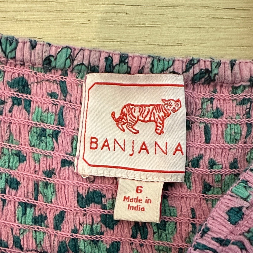 Banjanan Pink and Green Leafy Dress - Picture 3 of 5